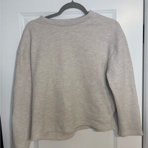 Zara Ribbed Knit Cropped Top | Size M | Neutral Beige